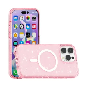 GLITTER MAGSAFE Ochranný kryt pre Apple iPhone 16 Pro ružový