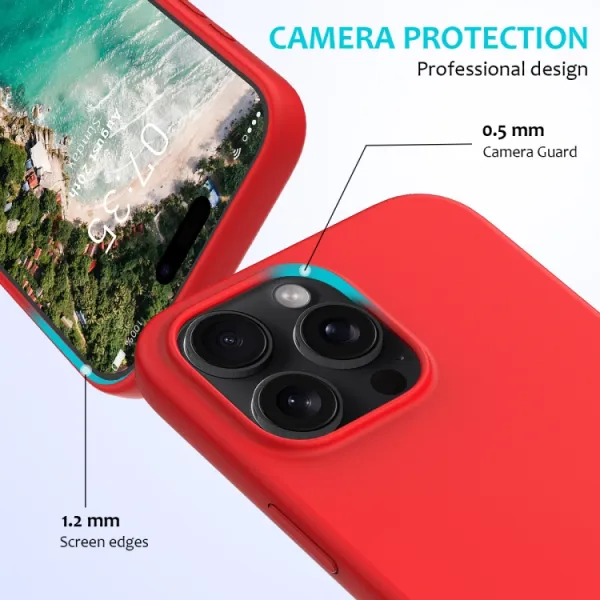 RUBBER Ochranný kryt pre Apple iPhone 16 Pro červený