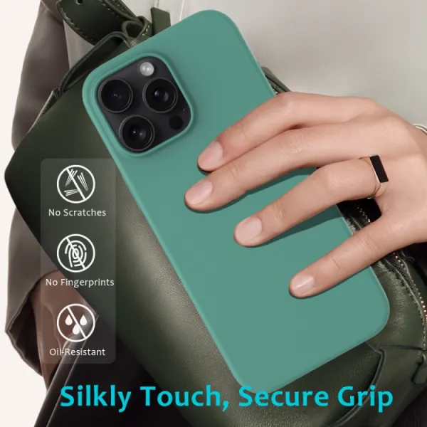 RUBBER Ochranný kryt pre Apple iPhone 16 Pro tmavozelený