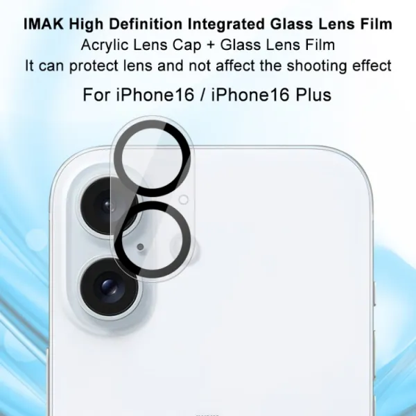 IMAK FULL COVER Sklo pre fotoaparát Apple iPhone 16 / 16 Plus TRANSPARENT