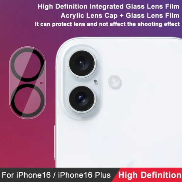 IMAK FULL COVER Sklo pre fotoaparát Apple iPhone 16 / 16 Plus TRANSPARENT