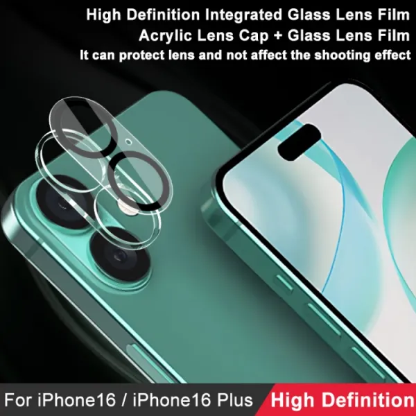 IMAK FULL COVER Sklo pre fotoaparát Apple iPhone 16 / 16 Plus TRANSPARENT