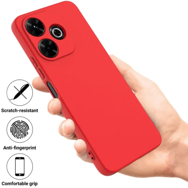 RUBBER Ochranný obal pre Xiaomi Redmi 13 červený