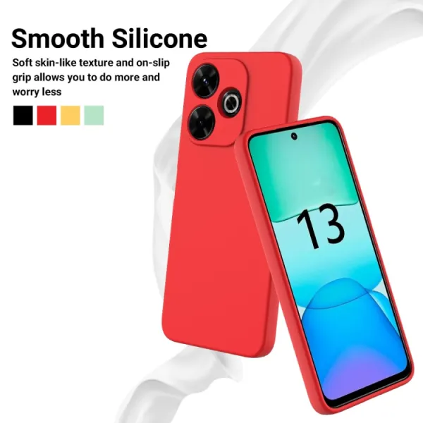 RUBBER Ochranný obal pre Xiaomi Redmi 13 červený