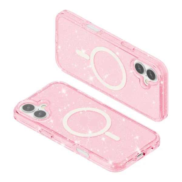 GLITTER MAGSAFE Ochranný kryt pre Apple iPhone 16 Plus ružový
