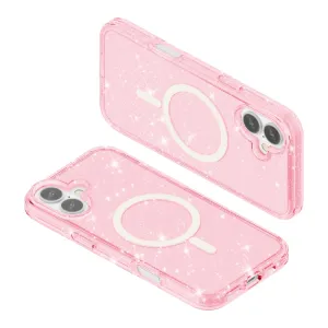 GLITTER MAGSAFE Ochranný kryt pre Apple iPhone 16 Plus ružový