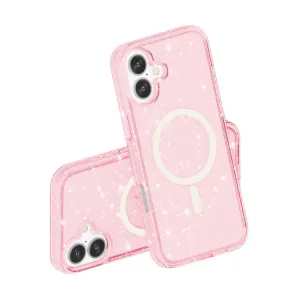 GLITTER MAGSAFE Ochranný kryt pre Apple iPhone 16 Plus ružový