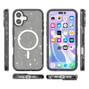 GLITTER MAGSAFE Ochranný kryt pre Apple iPhone 16 Plus čierny