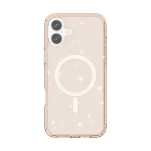 GLITTER MAGSAFE Ochranný kryt pre Apple iPhone 16 Plus lososovo ružový