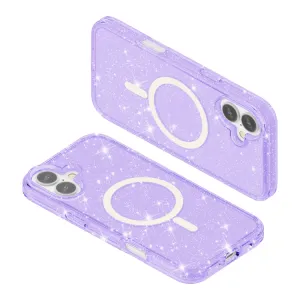 GLITTER MAGSAFE Ochranný kryt pre Apple iPhone 16 Plus fialový