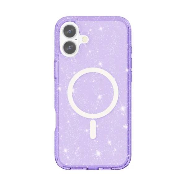 GLITTER MAGSAFE Ochranný kryt pre Apple iPhone 16 Plus fialový