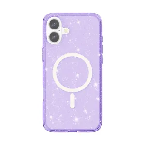 GLITTER MAGSAFE Ochranný kryt pre Apple iPhone 16 Plus fialový