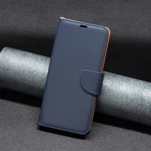 LITCHI Peňaženkové puzdro pre Apple iPhone 16 Plus tmavomodré