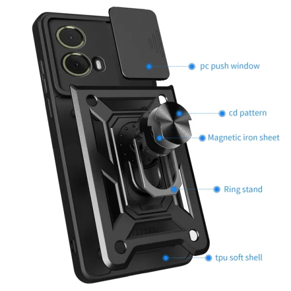 RING CAMERA Kryt s držiakom pre Motorola Moto G85 5G modrý