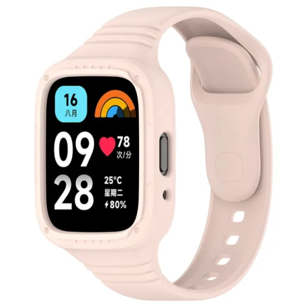 GLACIER Ochranné puzdro s remienkom pre Xiaomi Redmi Watch 3 Active svetloružové