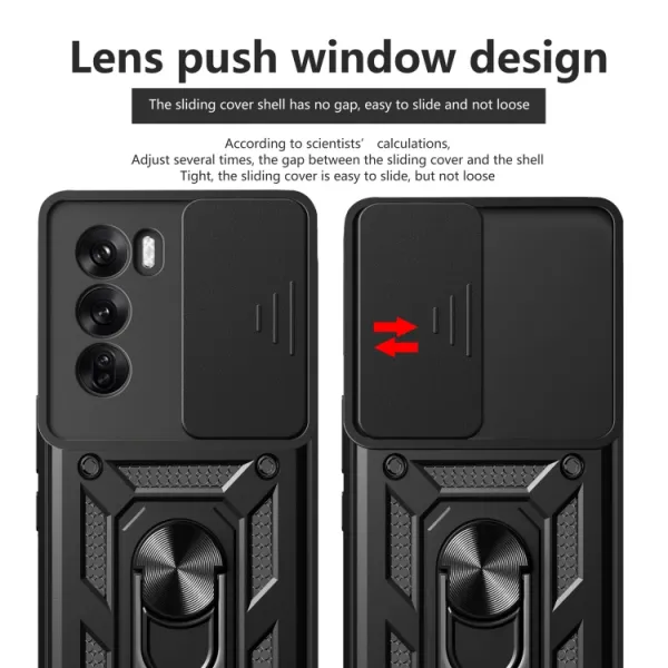 RING CAMERA Kryt s držiakom pre Oppo Reno12 Pro 5G modrý