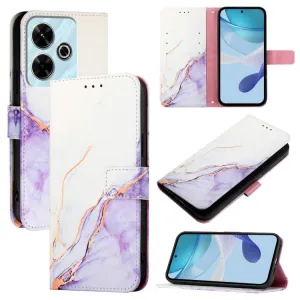 ART MARBLE Peňaženkový kryt pre Xiaomi Redmi 13 WHITE PURPLE
