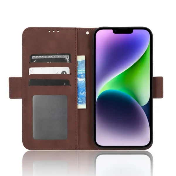 SLOT Peňaženkový obal pre Apple iPhone 16 Plus hnedý