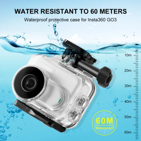PULUZ 60M Vodotesný obal pre Insta360 GO 3 / Insta360 GO 3S priehľadný