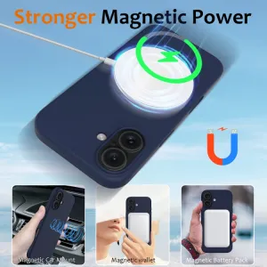 RUBBER MAGSAFE Silikónový kryt pre Apple iPhone 16 Plus tmavomodrý