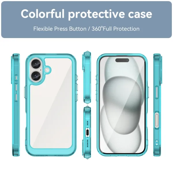 CRYSTAL Ochranný kryt pre Apple iPhone 16 Plus tyrkysový