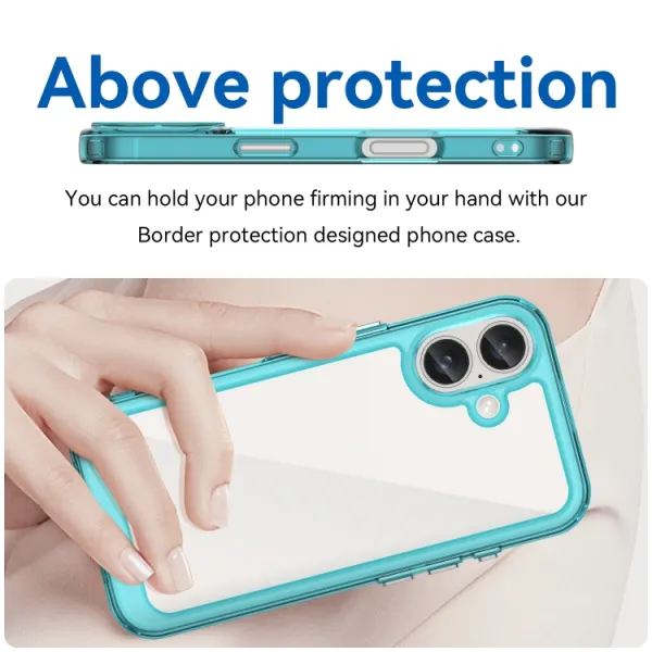 CRYSTAL Ochranný kryt pre Apple iPhone 16 Plus tyrkysový
