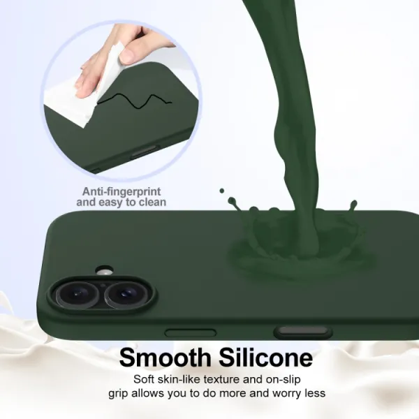 RUBBER MAGSAFE Silikónový kryt pre Apple iPhone 16 Plus tmavozelený