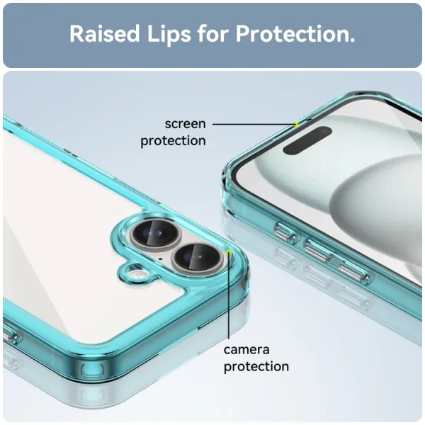 CRYSTAL Ochranný kryt pre Apple iPhone 16 Plus tyrkysový