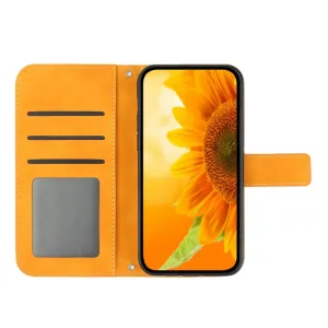 ART SUNFLOWER Peňaženkový obal so šnúrkou pre Apple iPhone 16 Plus žltý