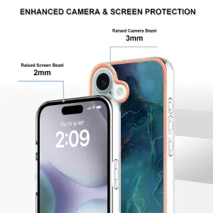 IMD MARBLE Ochranný kryt pre Apple iPhone 16 Plus GREEN