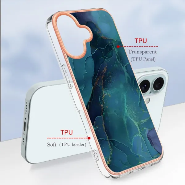 IMD MARBLE Ochranný kryt pre Apple iPhone 16 Plus GREEN