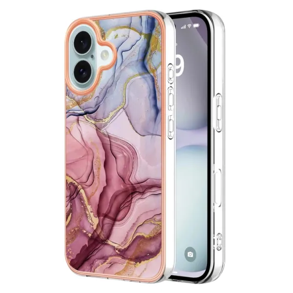 IMD MARBLE Ochranný kryt pre Apple iPhone 16 Plus ROSE RED
