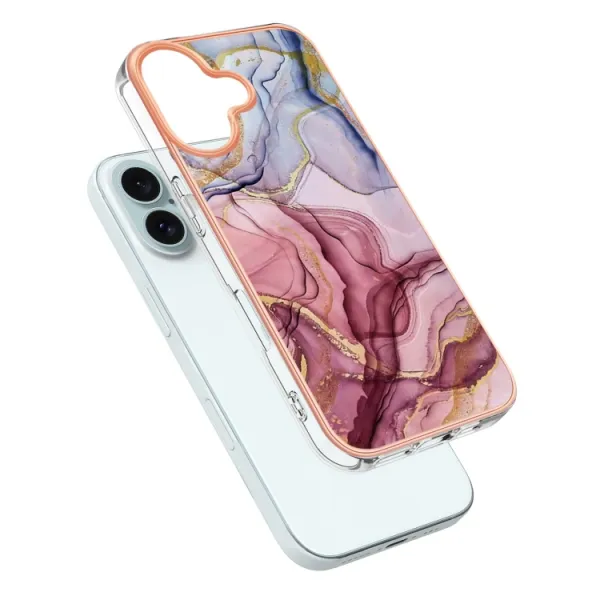 IMD MARBLE Ochranný kryt pre Apple iPhone 16 Plus ROSE RED
