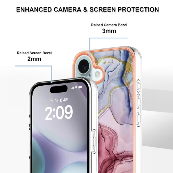 IMD MARBLE Ochranný kryt pre Apple iPhone 16 Plus ROSE RED