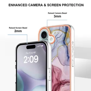 IMD MARBLE Ochranný kryt pre Apple iPhone 16 Plus ROSE RED
