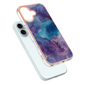 IMD MARBLE Ochranný kryt pre Apple iPhone 16 Plus BLUE PURPLE