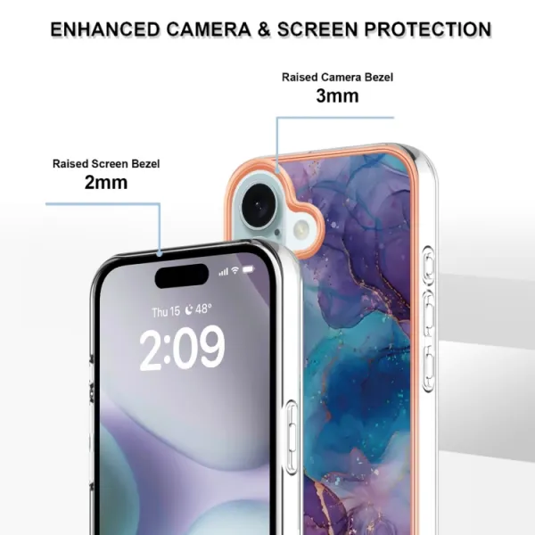 IMD MARBLE Ochranný kryt pre Apple iPhone 16 Plus BLUE PURPLE