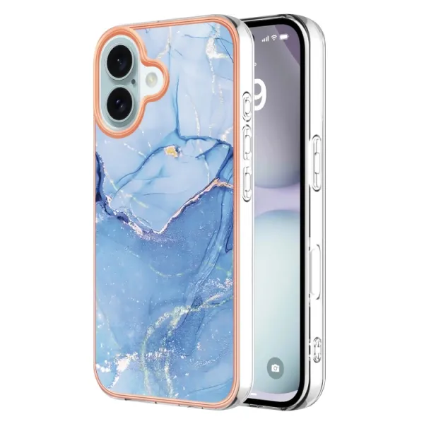 IMD MARBLE Ochranný kryt pre Apple iPhone 16 Plus BLUE