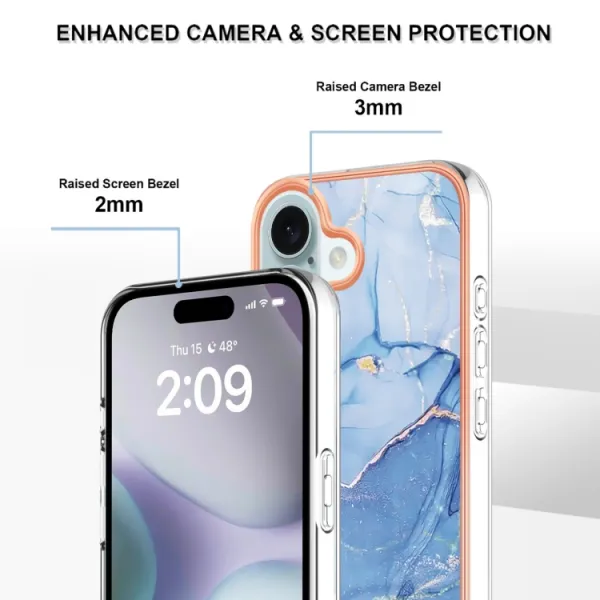 IMD MARBLE Ochranný kryt pre Apple iPhone 16 Plus BLUE