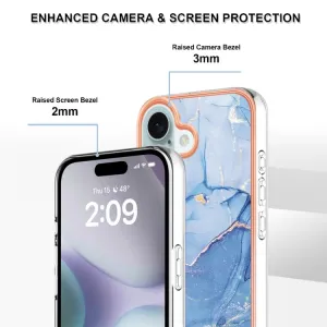 IMD MARBLE Ochranný kryt pre Apple iPhone 16 Plus BLUE