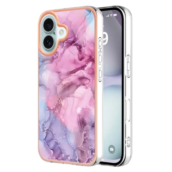 IMD MARBLE Ochranný kryt pre Apple iPhone 16 Plus PINK