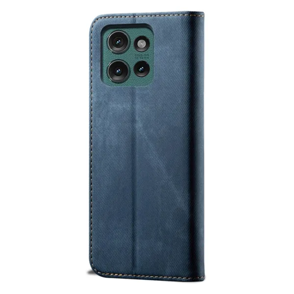 DENIM Peňaženkový kryt pre Motorola Edge 50 modrý