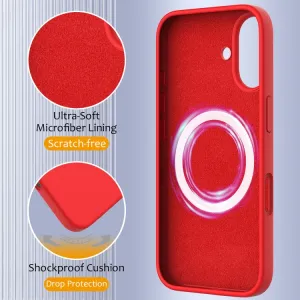 RUBBER MAGSAFE Silikónový kryt pre Apple iPhone 16 Plus červený