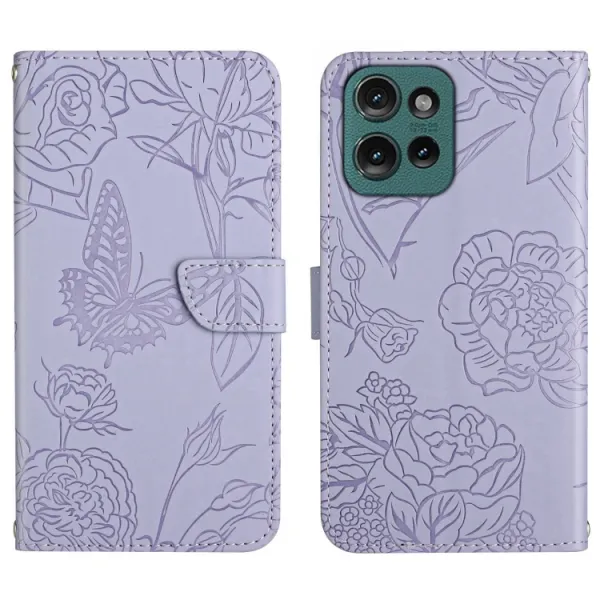 ART BLOSSOM Peňaženkový obal pre Motorola Edge 50 fialový
