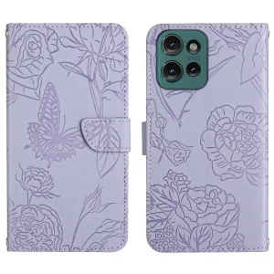 ART BLOSSOM Peňaženkový obal pre Motorola Edge 50 fialový