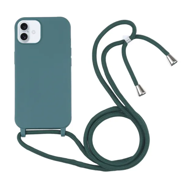 ROPE Kryt so šnúrkou Apple iPhone 16 tmavozelený