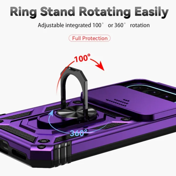 RING CAMERA Kryt s držiakom pre Google Pixel 9 fialový