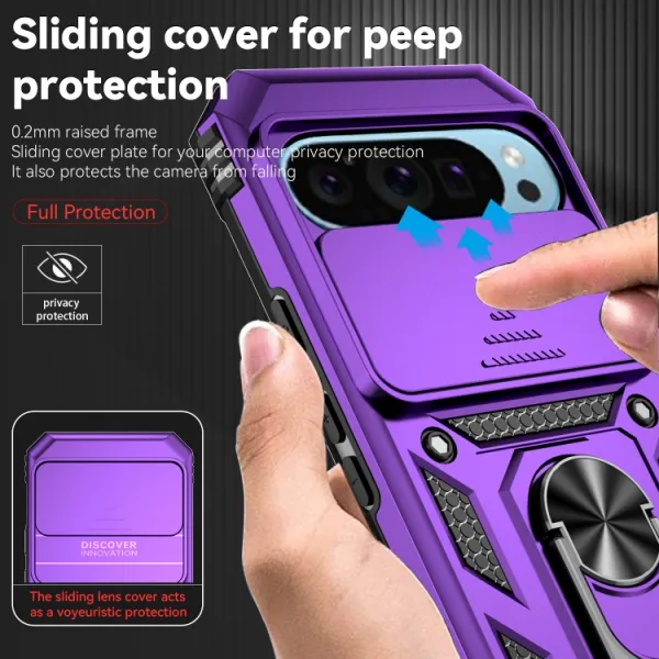 RING CAMERA Kryt s držiakom pre Google Pixel 9 fialový