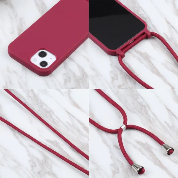 ROPE Kryt so šnúrkou Apple iPhone 16 Plus bordový