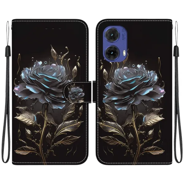 ART Peňaženkový kryt pre Motorola Moto G85 5G BLACK ROSE
